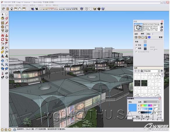 不用PS的SketchUp夜景效果