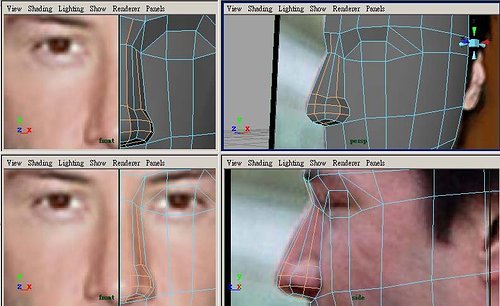 maya教程：人物頭部polygon建模練習(02)